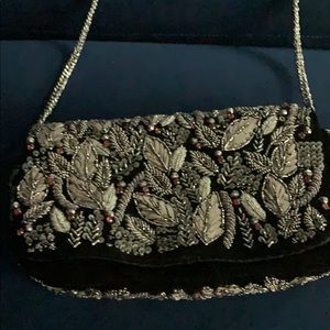 Velvet beaded Anthropologie clutch